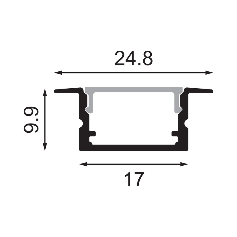 FINOLUX Perfil de aluminio empotrable con alas de 23x8mm 2metros - Extra #2