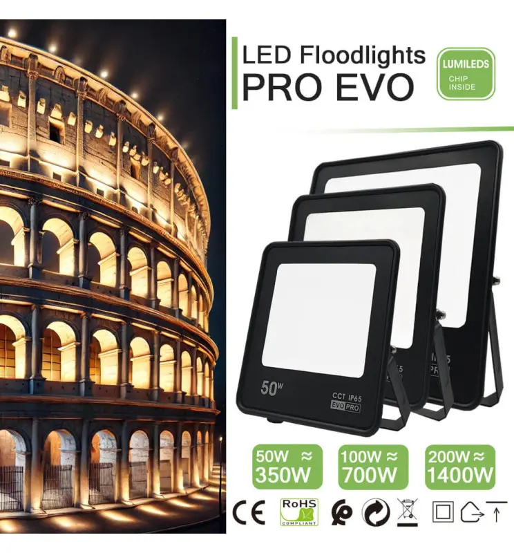 Foco Proyector Exterior LED 200W EVO PRO CCT Chip Lumileds