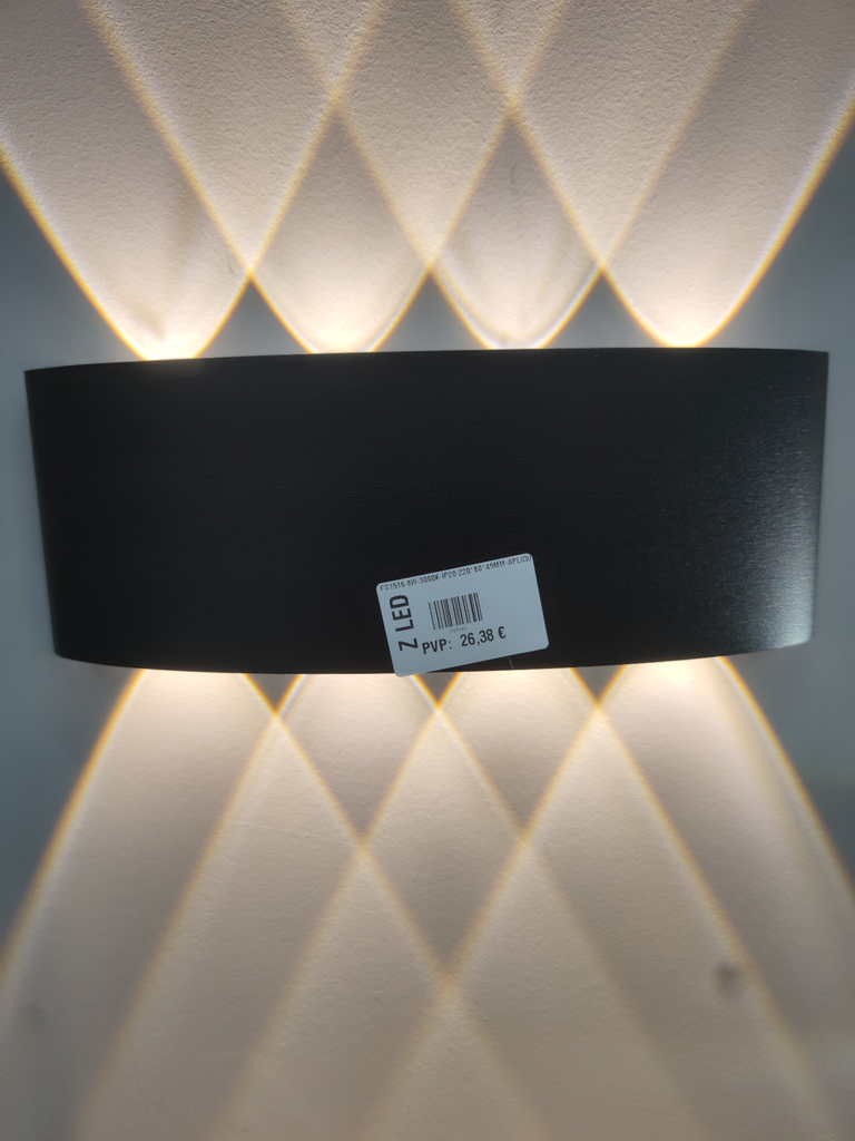 PS1516-8W-3000K-IP20-220*80*45MM-APLIQUE NEGRO