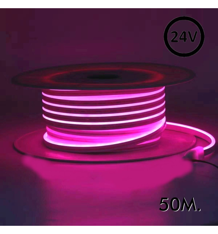 
Neón LED Flexible 24V -10W/m - Bobina 50m - 6x12mm - ROSA