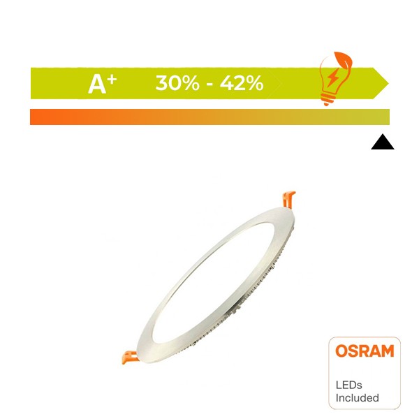 Placa LED Slim Circular 20W Acero Inox - CCT - OSRAM CHIP DURIS E 2835