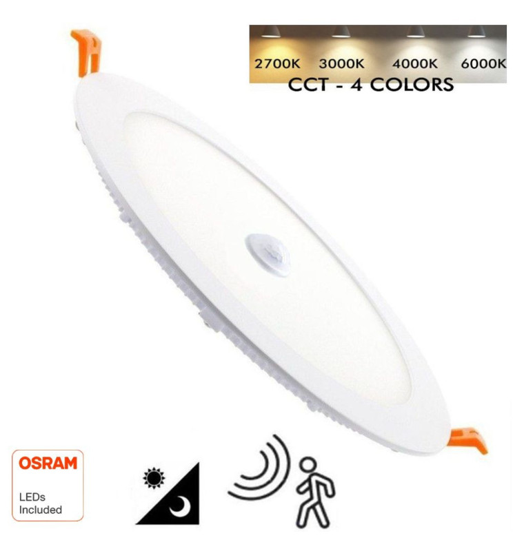 Placa LED Circular 24W - 22W- 20W -18W con Detector de Movimiento - 2700K+CCT - OSRAM CHIP