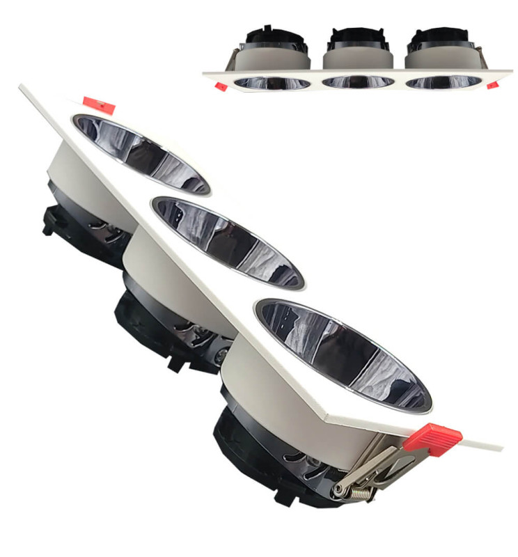 Aro basculante triple - Serie Oculus - GU10-MR16 - Exterior blanco