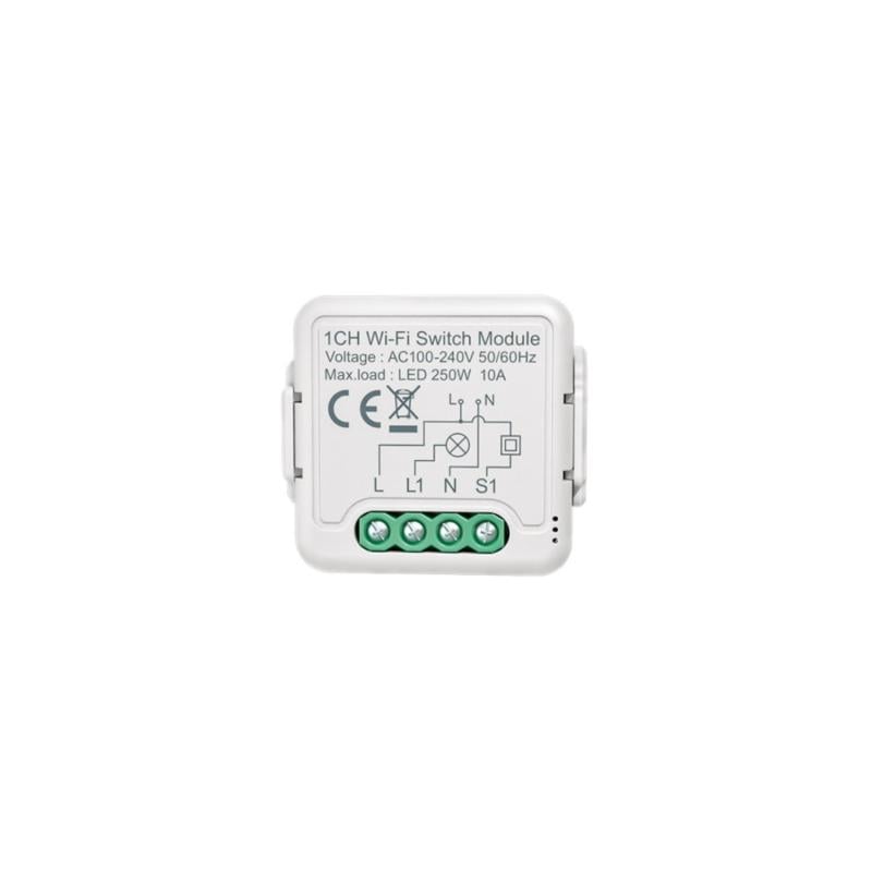 Regleta alemana de 5 vías sin cable y con interruptor, blanca
