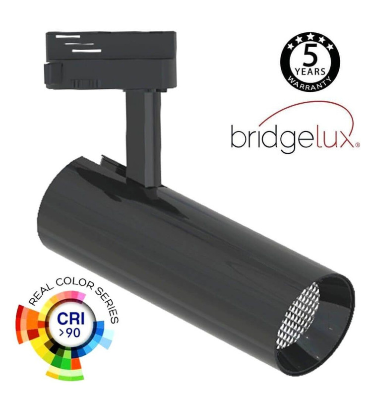 Foco LED 30W BERNA Cromo Negro Carril Monofásico DOB Driverless