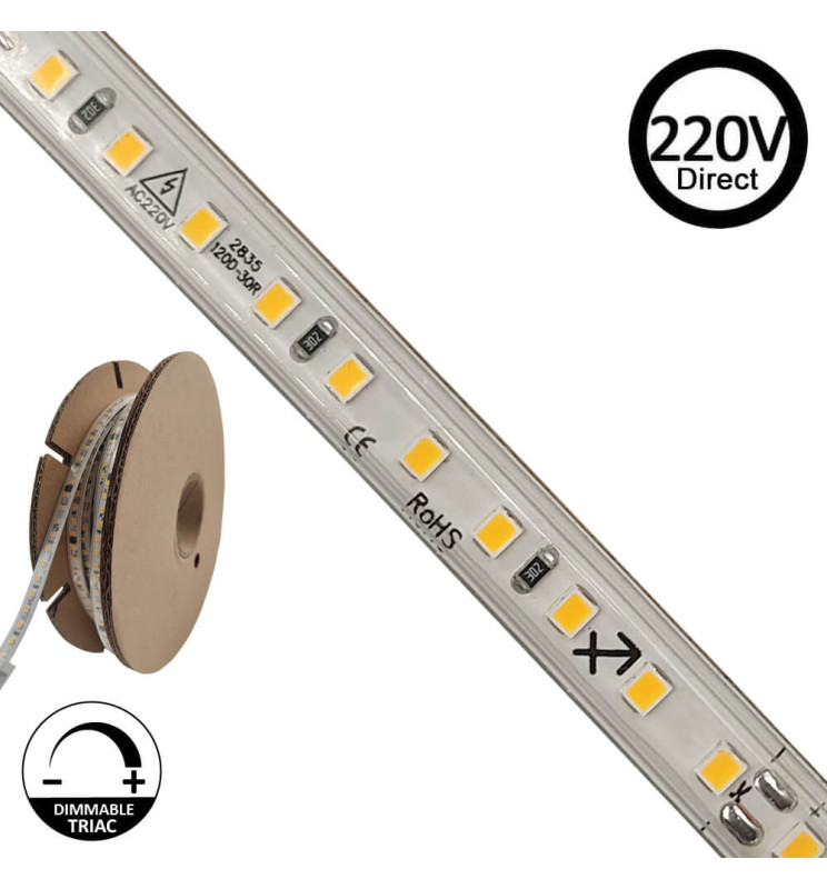 FLEXIBLE SMD STRIP 14W/METER.120 NUCLIOAC220V 20M 2700K