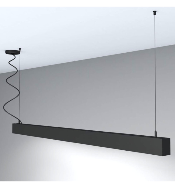 Lámpara Lineal Colgante LED -  NEGRO 2m - IP54 - Dimable