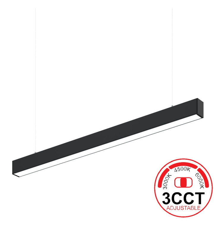 Lámpara lineal colgante LED 50W - - Interconexión lineal - 3CCT - 150cm