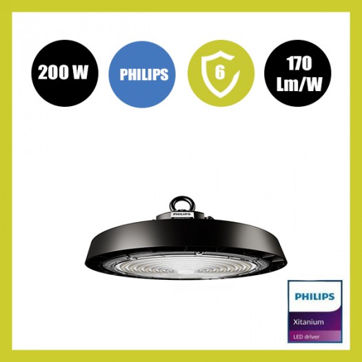 Campana Industrial LED 200W UFO ETNA Philips XITANIUM DIMABLE