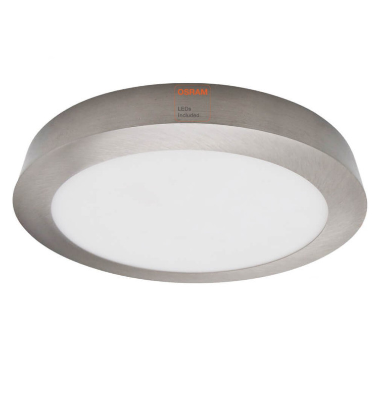 Plafón LED 15W Circular Acero Inox - CCT - OSRAM CHIP DURIS E 2835
