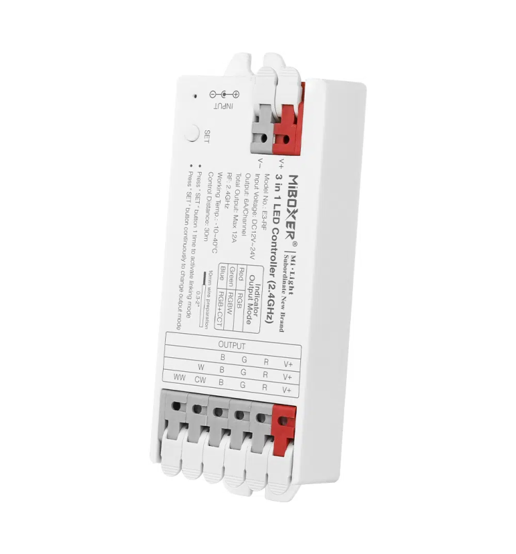 Controladora LED 3 en 1 RGB + RGBW + RGBCCT - RF 2,4 GHz - 12-24V