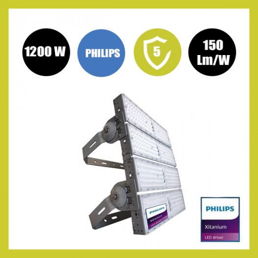 Foco Proyector LED 1200W PHILIPS Xitanium - STADIUM LINE - 150Lm/W - CLASS A 1-10V/ 