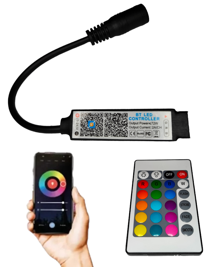 controlador tira led rgb simple bluetooth