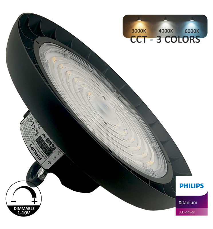 Campana Industrial LED 200W-160W-120W | UFO | 3CCT | Driver Philips Xitanium | Dimable 1-10V