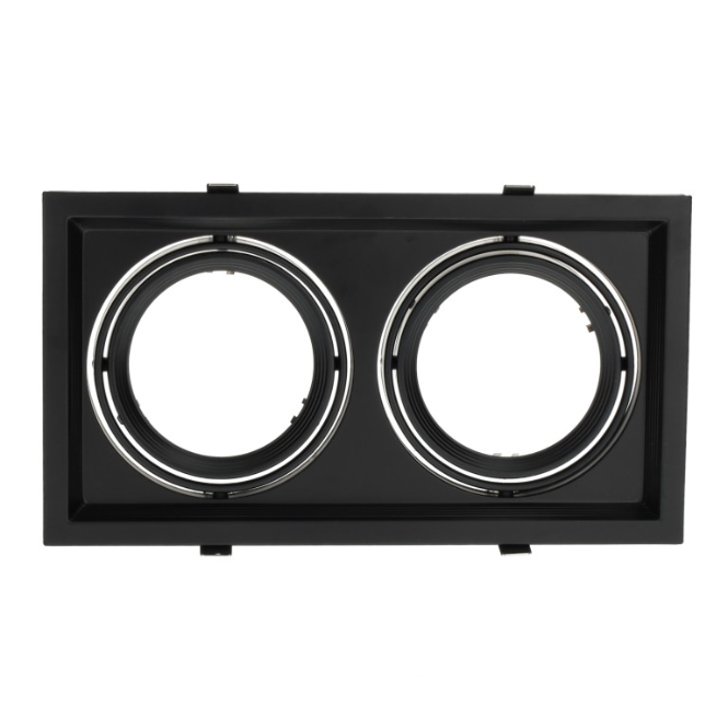 Marco orientable doble para AR111 color negro