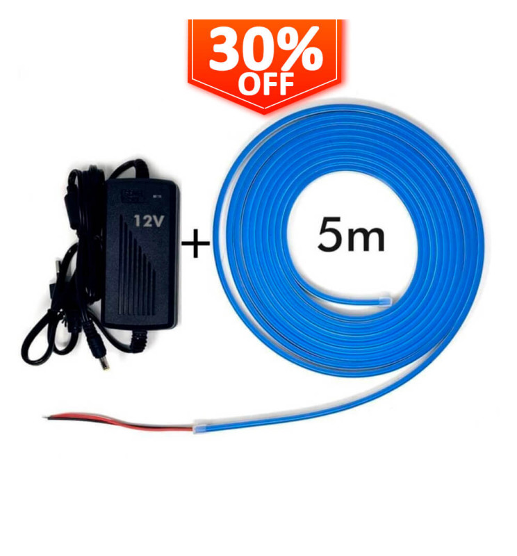Neón Azul LED 6mm 12V + Fuente de Alimentación 