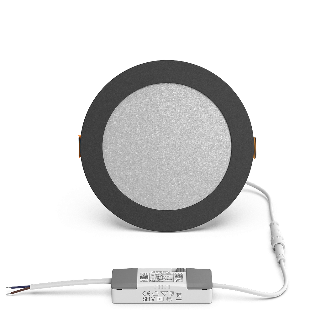 LED Slim Downlight - Luitbert 12W Negro
