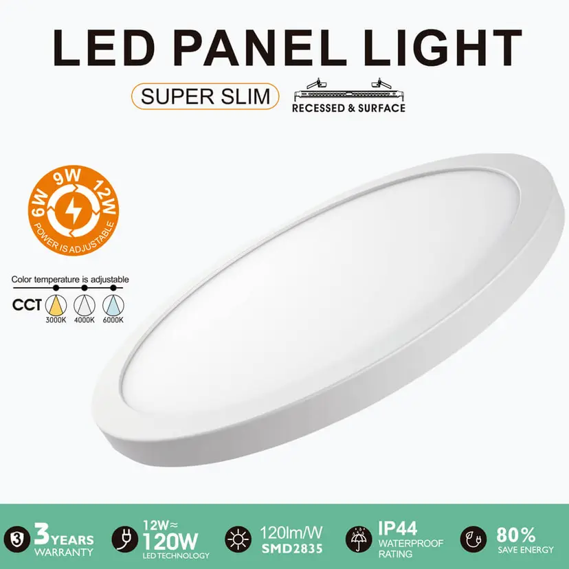 Plafón LED + Downlight Circular 6W-12W-18W | NEW MOSS SLIM | 3CCT | IP44