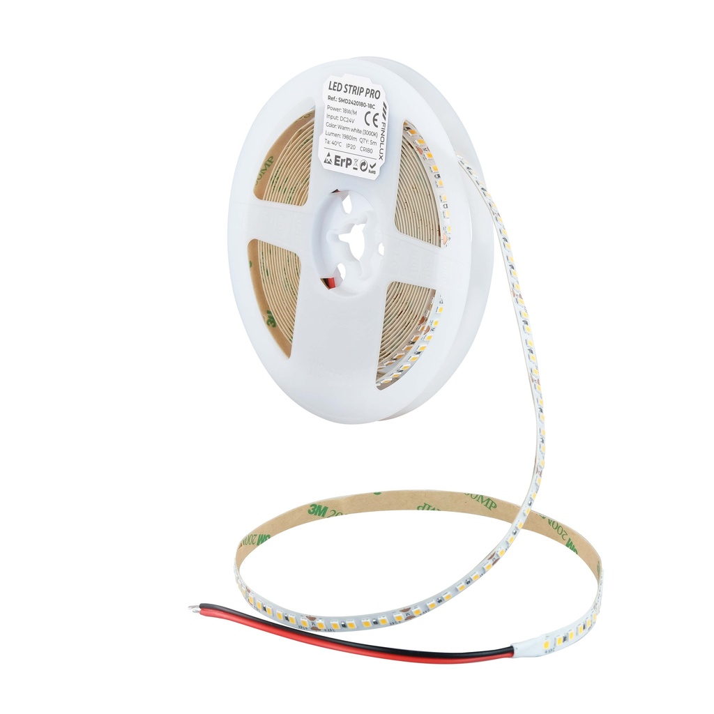Tiras LED SMD2835 3000K 24V IP20 180Leds/m 5metros
