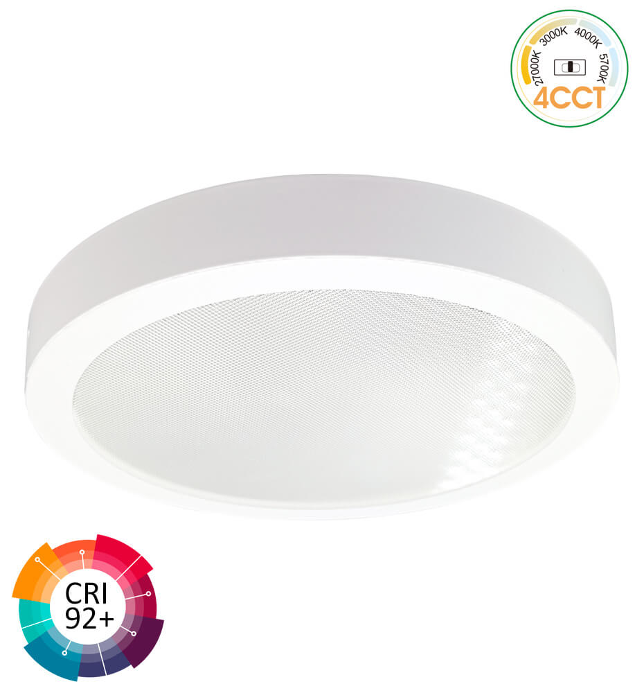Plafón LED Superficie Circular 24W | 4CCT | UGR19 |SMD2835 140Lm/W | CRI92