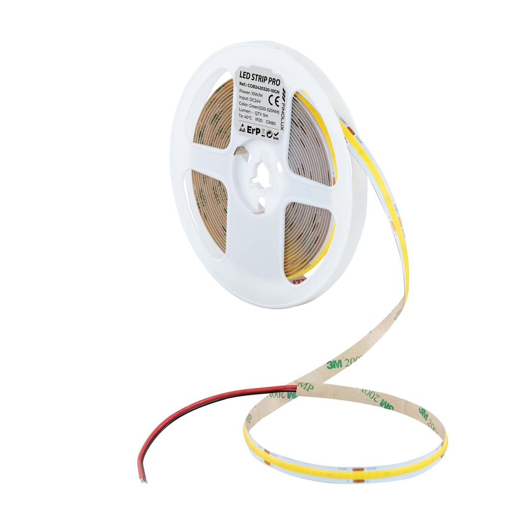 Tira LED COB 10W/m 24V VERDE IP20 320Leds/m 5metros