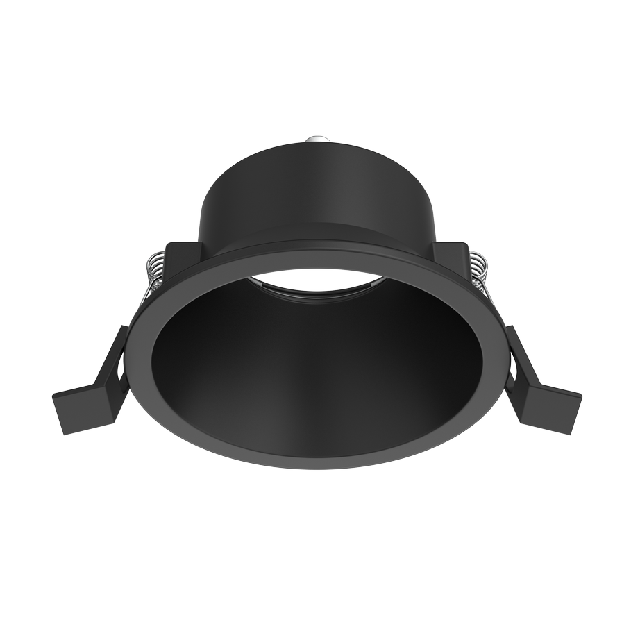 Aro circular profundo fijo DT009 para bombilla LED GU10 aluminio corte 75 Negro