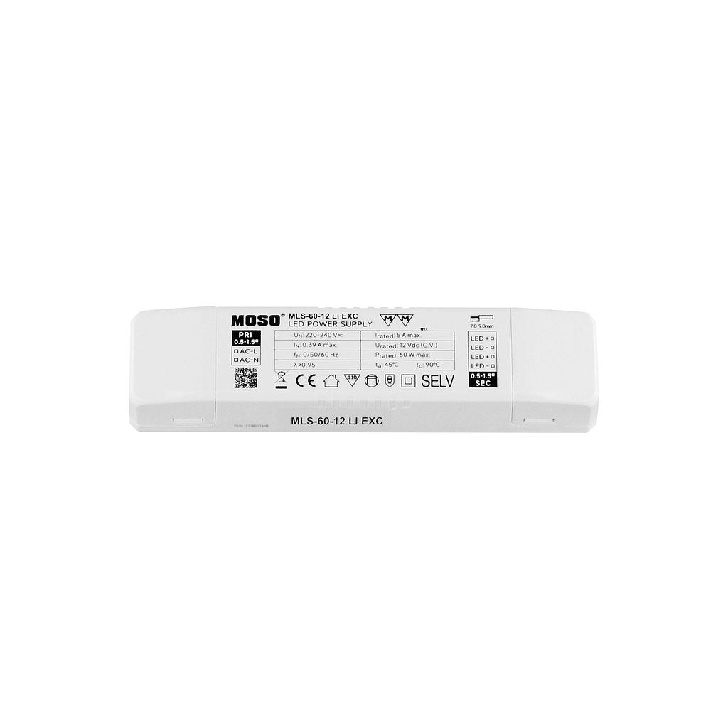 Fuente de Alimentación LED MOSO® Serie MLS 220-240V, IP20, 12V 60W