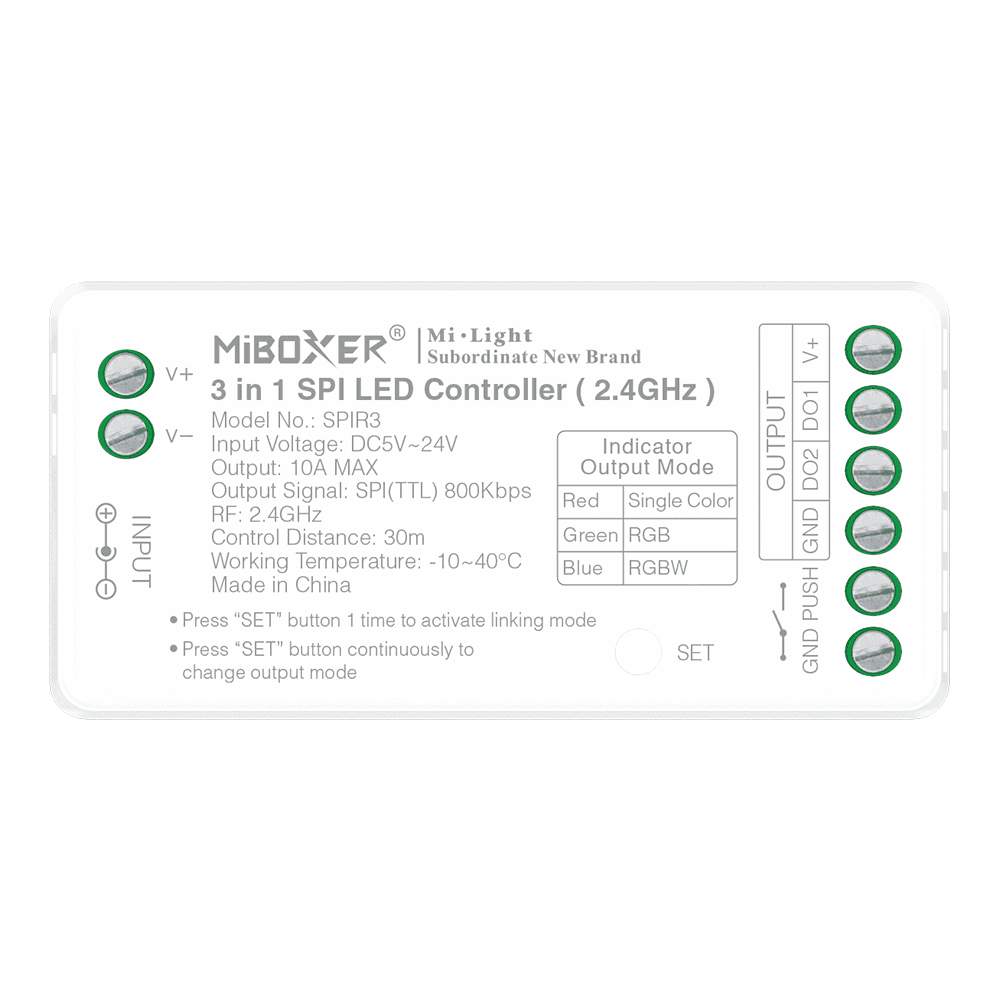 Controlador LED SPI 3 en 1 2.4GHz (MiBoxer SPIR3)