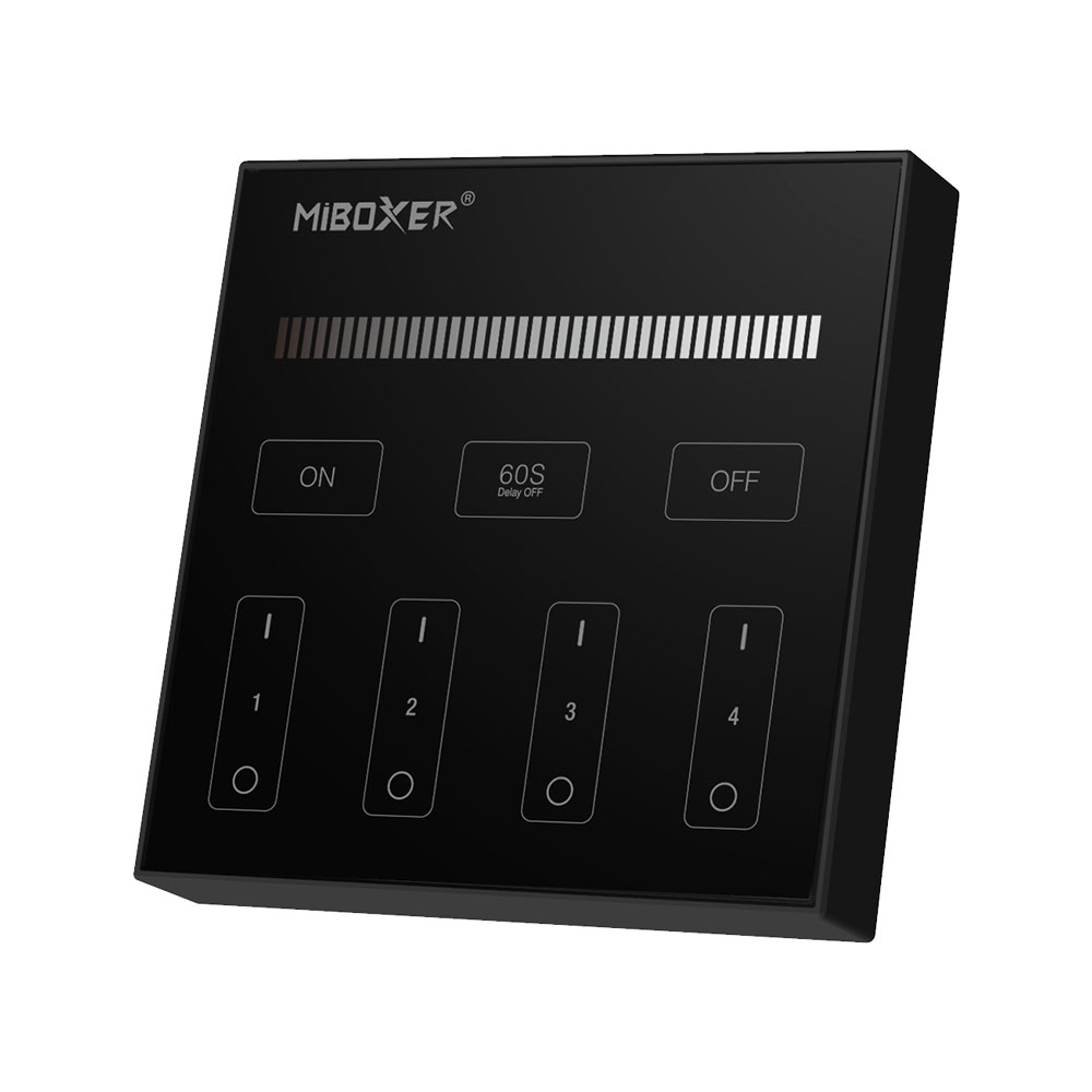 Mando RF para Controlador Regulador LED Monocolor 4 Zonas Negro MiBoxer B1