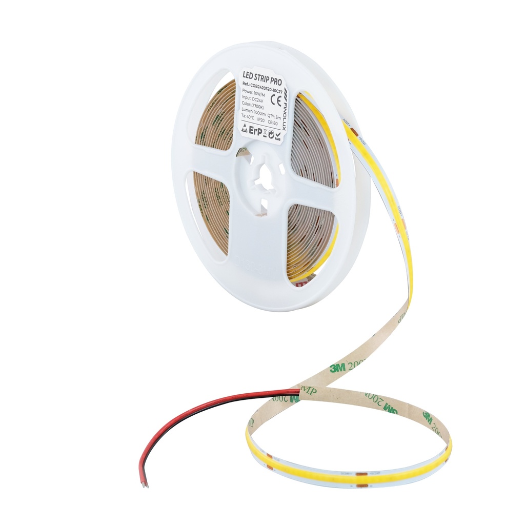 Tira LED COB 10W/m 24V 2700K IP20 320Leds/m 5metros