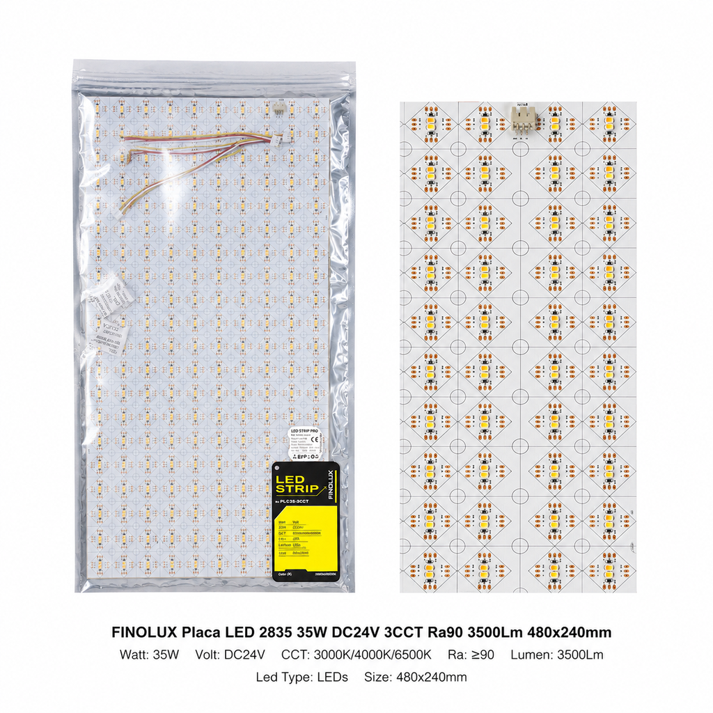 Placa LED 2835 35W DC24V 3CCT Ra90 3500Lm