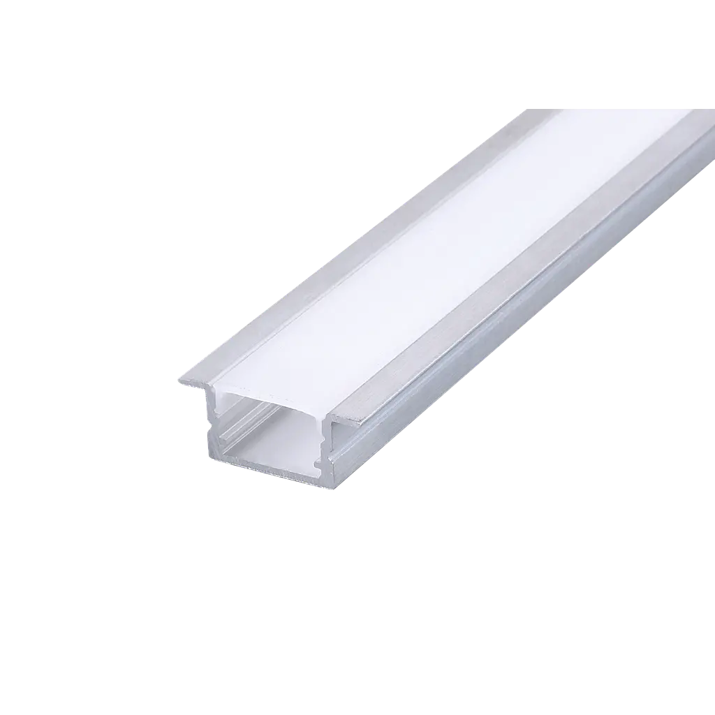 Perfil de aluminio empotrable con alas de 23x8mm 2metros
