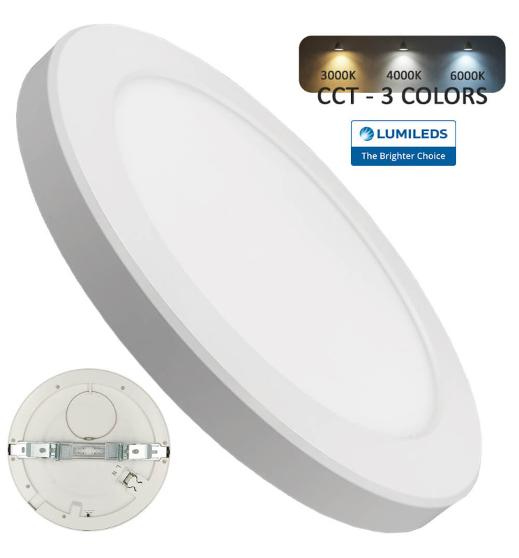 Downlight + Plafón LED - Circular- MOSS BLANCO LUMILEDS - 24W AJUSTABLE - CCT Color Seleccionable
