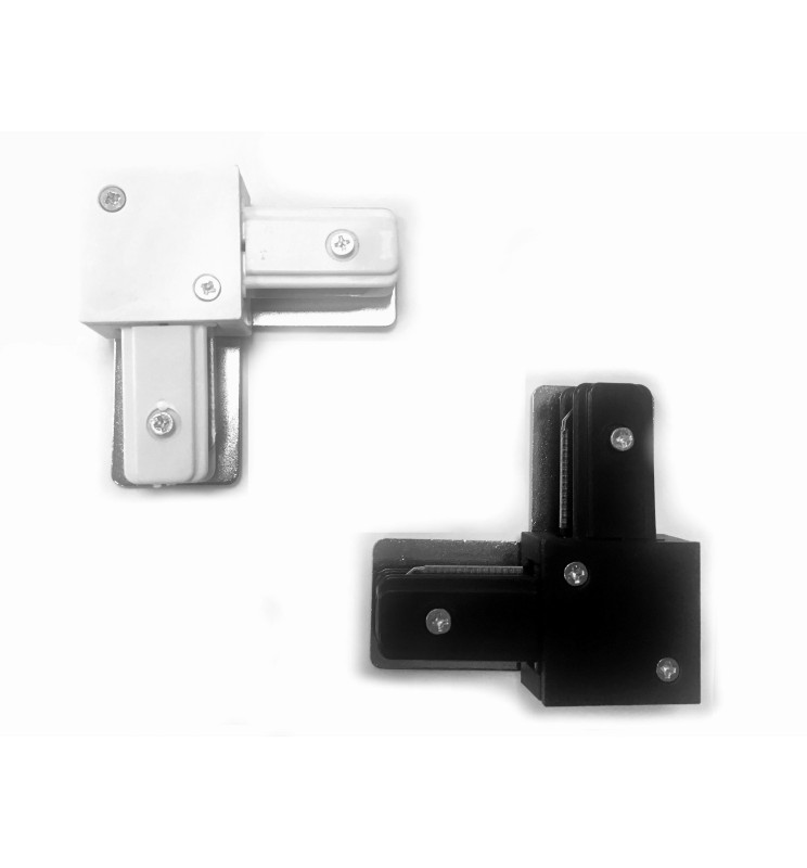 conector L carril ip20 rectangular blanco