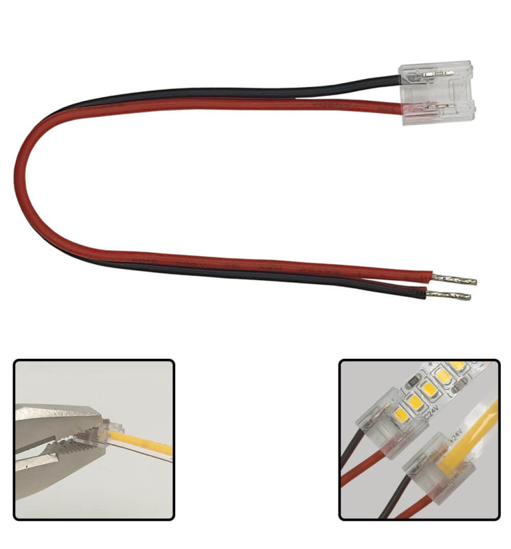 Conector para tiras LED COB + SMD - 8mm - IP20