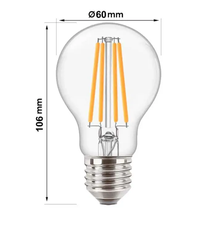 Bombilla LED Filamento 8W E27 A60