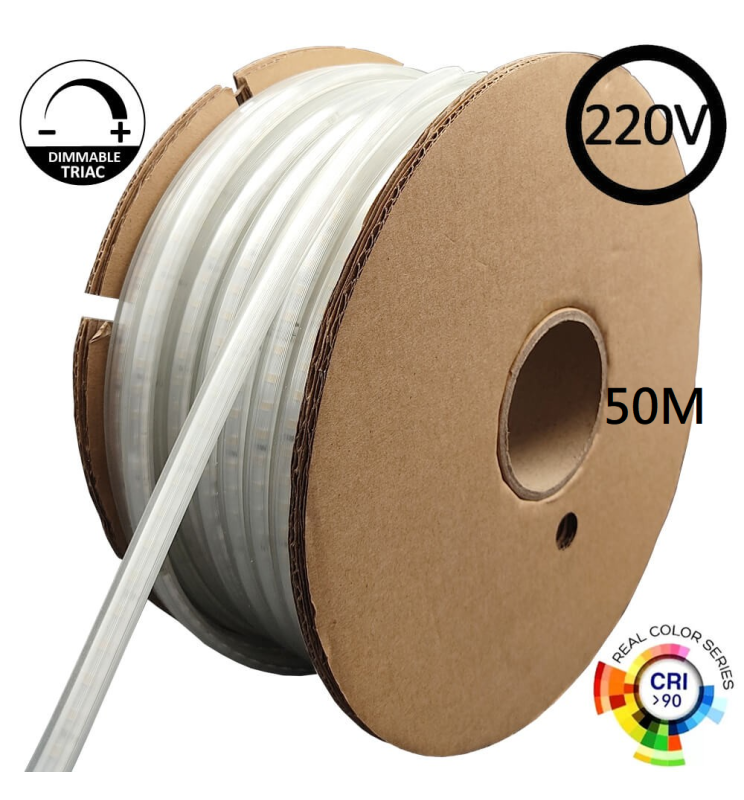 Tira LED Con Cable Rectificador - 220V | 120LED/M 