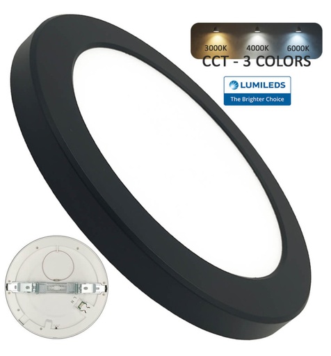 [lpn24w-cctny] Downlight + Plafon LED - Circular- MOSS negro 24W