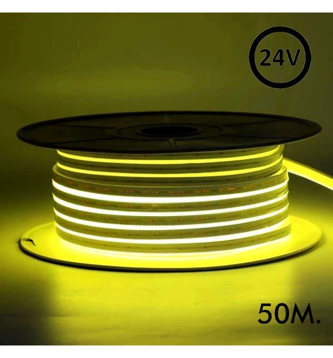[91049] Neón LED Flexible 24V - 8W/M - Bobina 50m - 6x12mm - AMARILLO