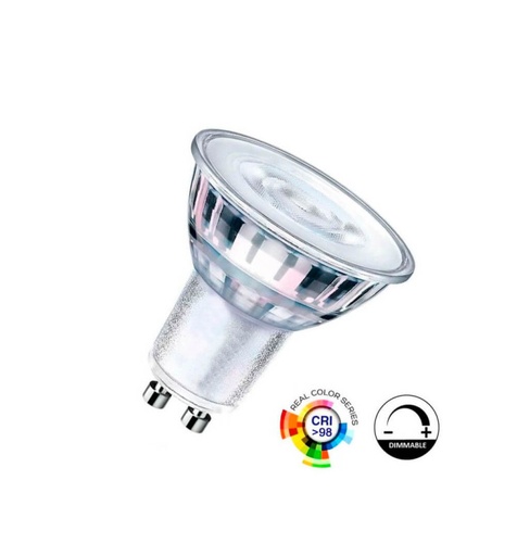 Dicroica LED GU10 8W ALTA LUMINOSIDAD - Cristal - SMD1A1A - 24º - DIMABLE - CRI 98