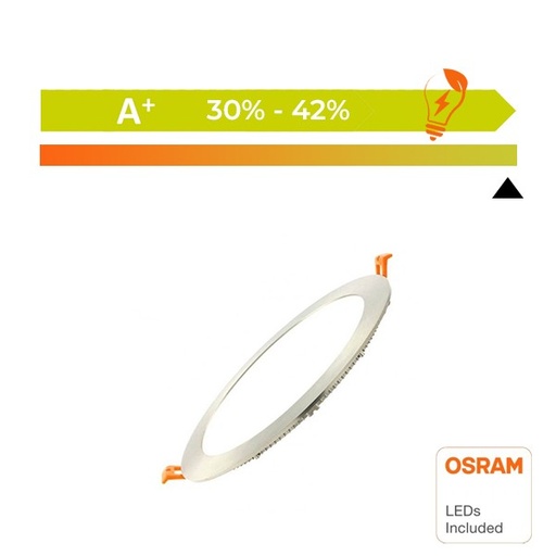 [90817] Placa LED Slim Circular 20W Acero Inox - CCT - OSRAM CHIP DURIS E 2835