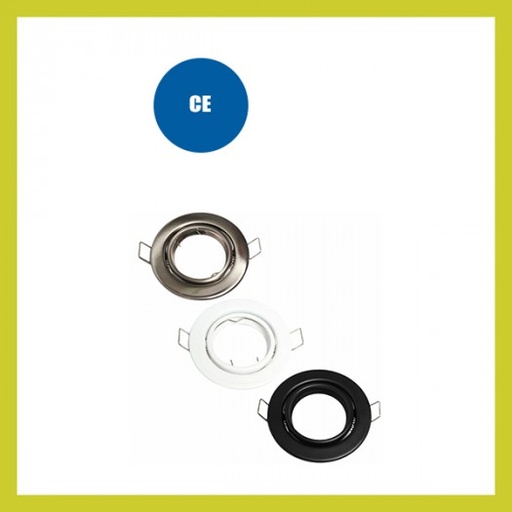 [90625N] Aro Redondo Orientable para dicroica LED GU10 MR16 - Ø90mm - NEGRO