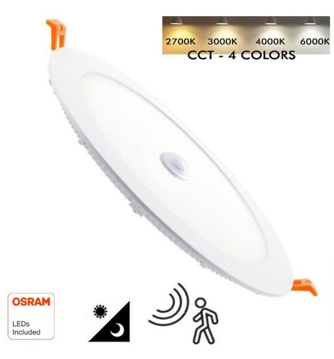 [90813] Placa LED Circular 24W - 22W- 20W -18W con Detector de Movimiento - 2700K+CCT - OSRAM CHIP