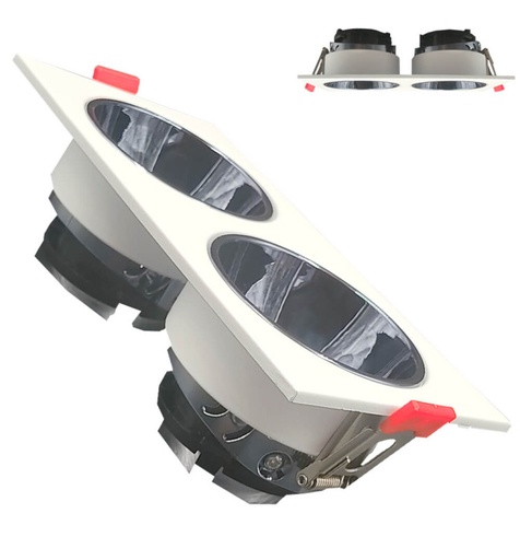 [hssw2] Aro basculante doble - Serie Oculus - GU10-MR16 - Exterior blanco