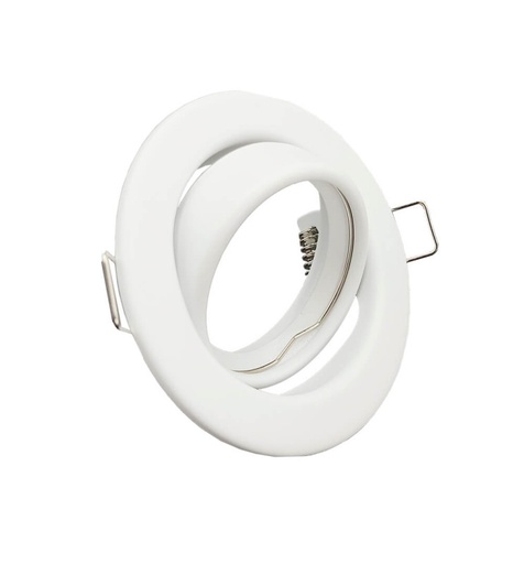 [91813] Aro Redondo Orientable Blanco para dicroica LED GU10 MR16 - Aluminio