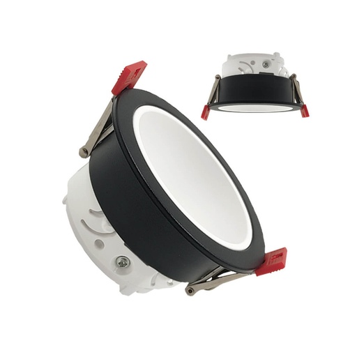 [hsrb1] Aro Circular Basculante - Serie Oculus - GU10-MR16 - Exterior negro 