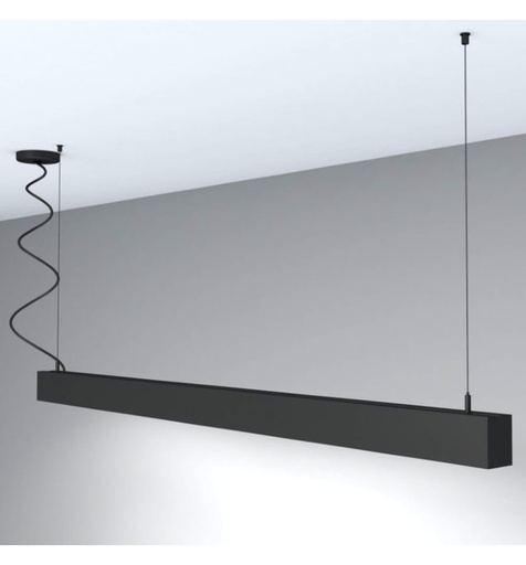 [16006] Lámpara Lineal Colgante LED - NEGRO 2m - IP54 - Dimable