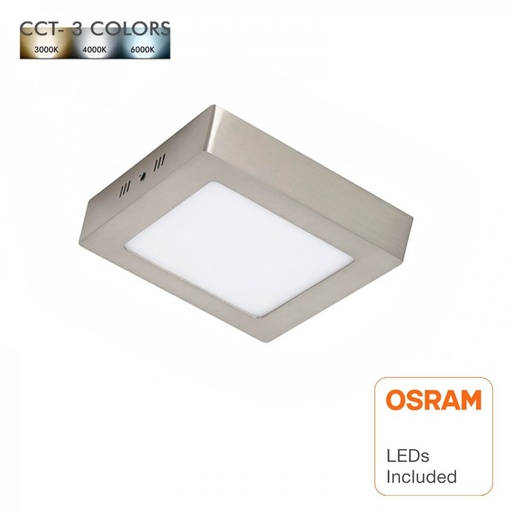 [PSD8WB-CCT] Plafón LED 8W Cuadrado Acero Inox - CCT - OSRAM CHIP DURIS E 2835