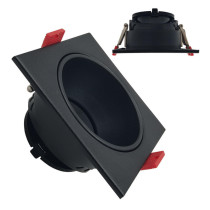 [92116] Aro Cuadrado Basculante - Serie Oculus - GU10-MR16 - Exterior Negro