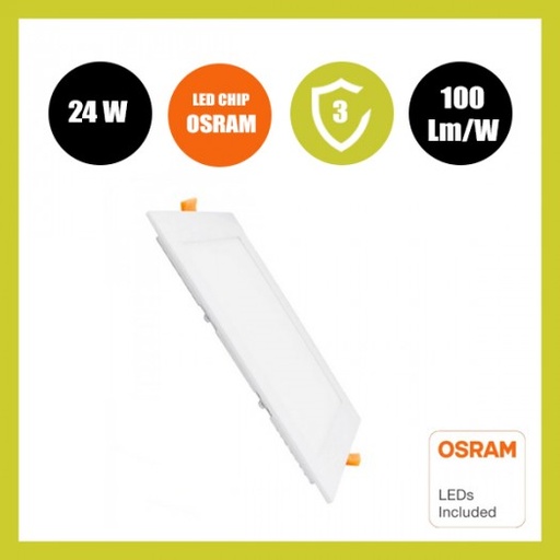 [PLC24WOSR-3CCT-91873] Placa Slim LED Cuadrada 24W - CCT - OSRAM CHIP DURIS E 2835